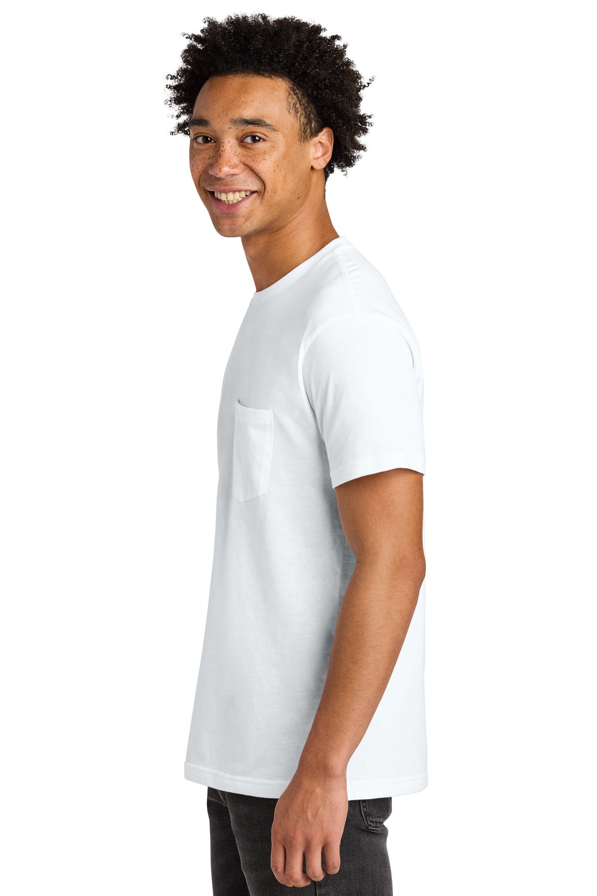 White Next Level Apparel Cotton Pocket Tee NL3605