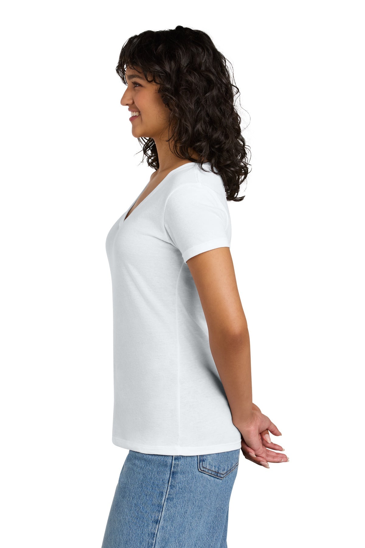 White Next Level Apparel Women's Ideal V-Neck Tee NL1540