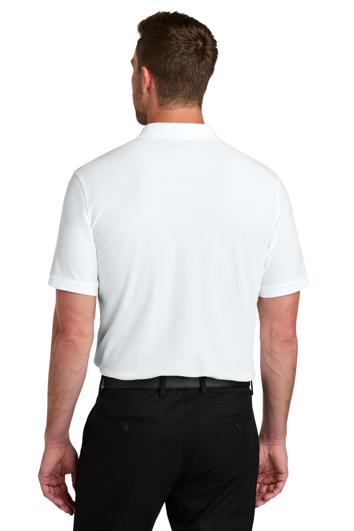 White Port Authority Tall Wearever Signature Pique Polo TLK200