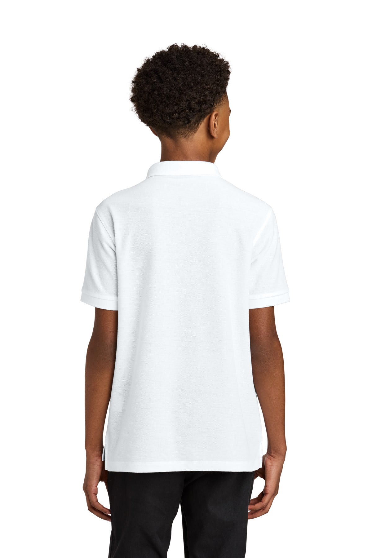 White Port Authority Youth Wearever Signature Pique Polo Y200