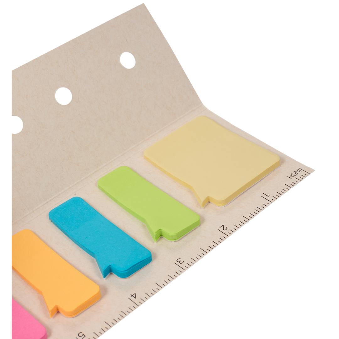 White Recycled Milk Carton Sticky Notes & Ruler Pad plain