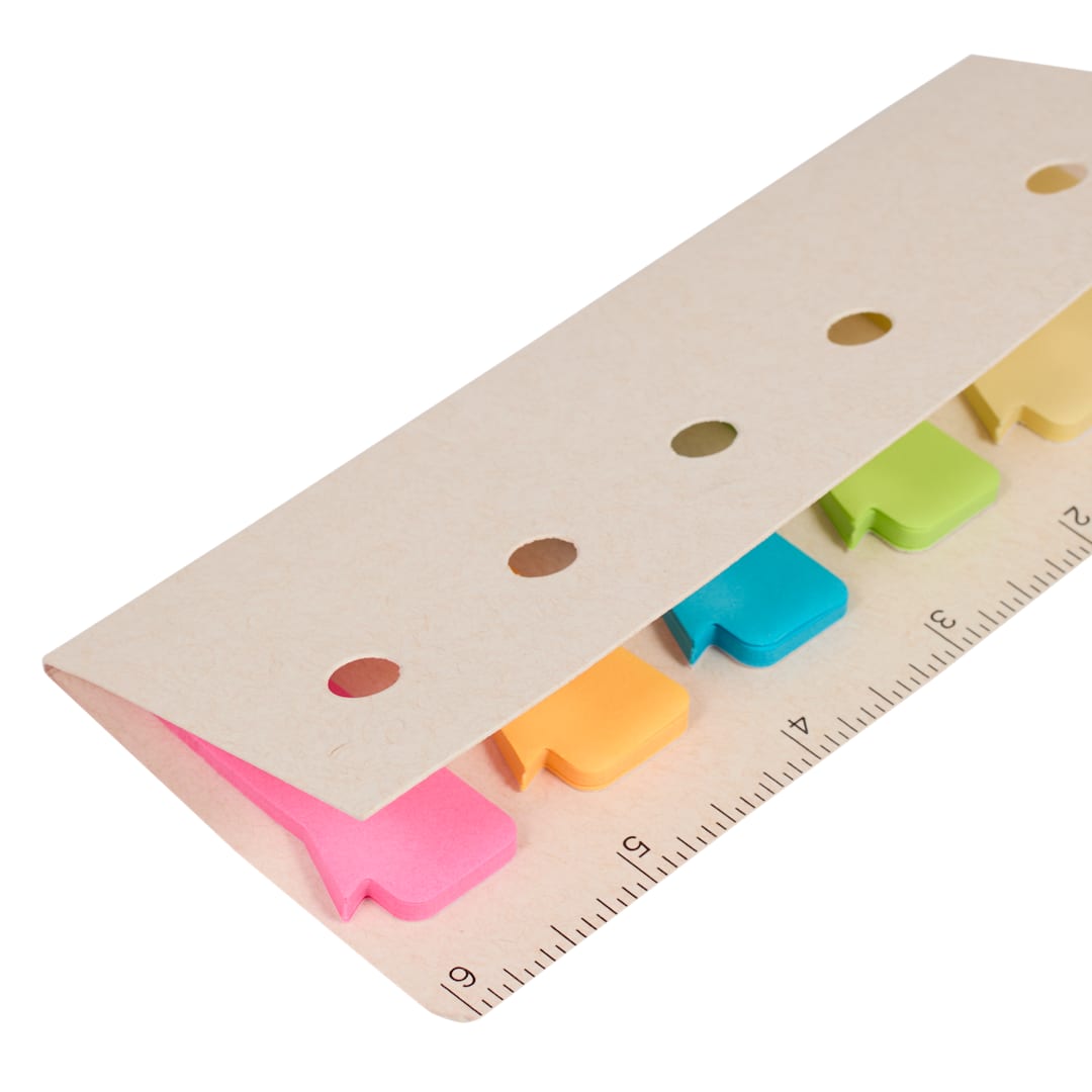 White Recycled Milk Carton Sticky Notes & Ruler Pad plain