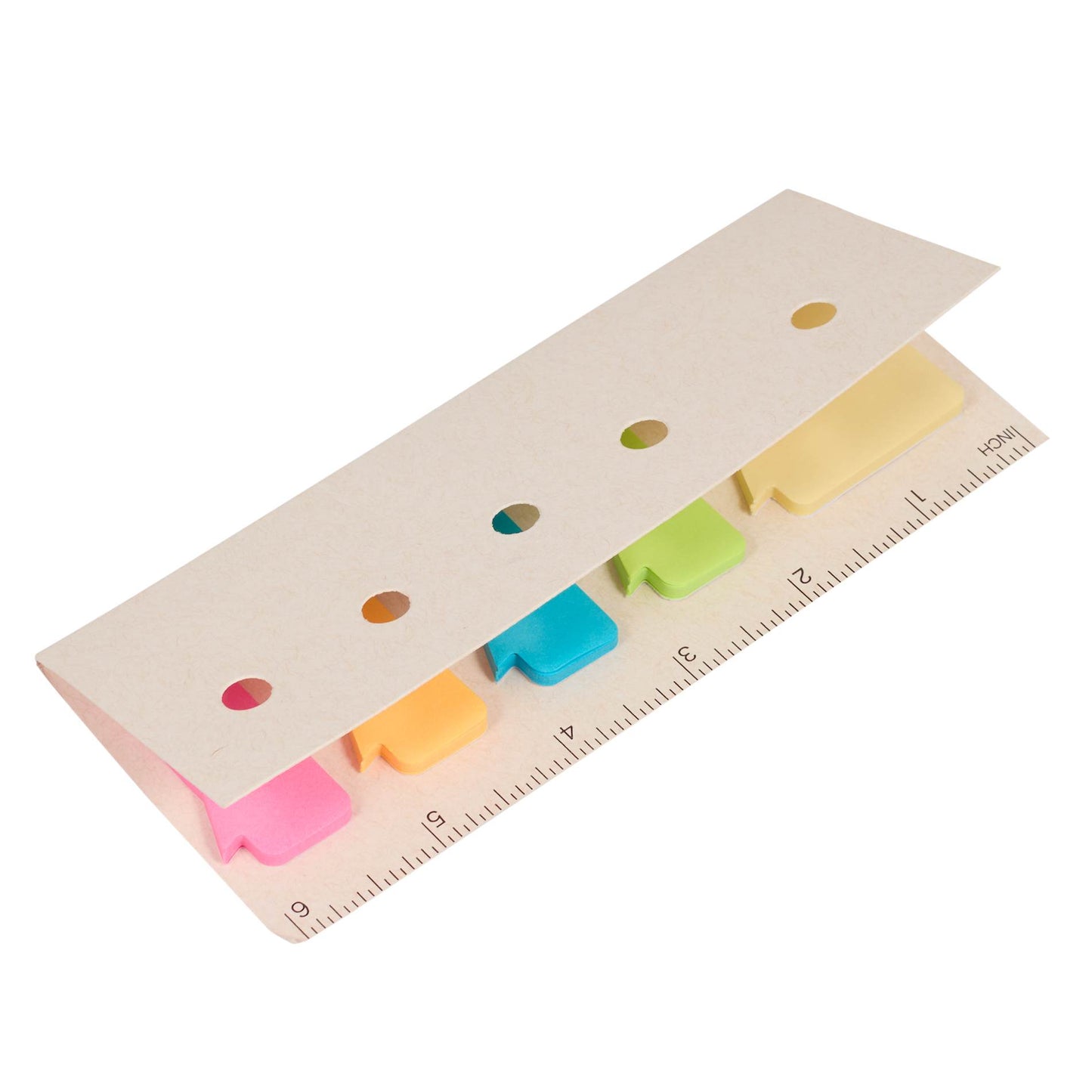 White Recycled Milk Carton Sticky Notes & Ruler Pad plain