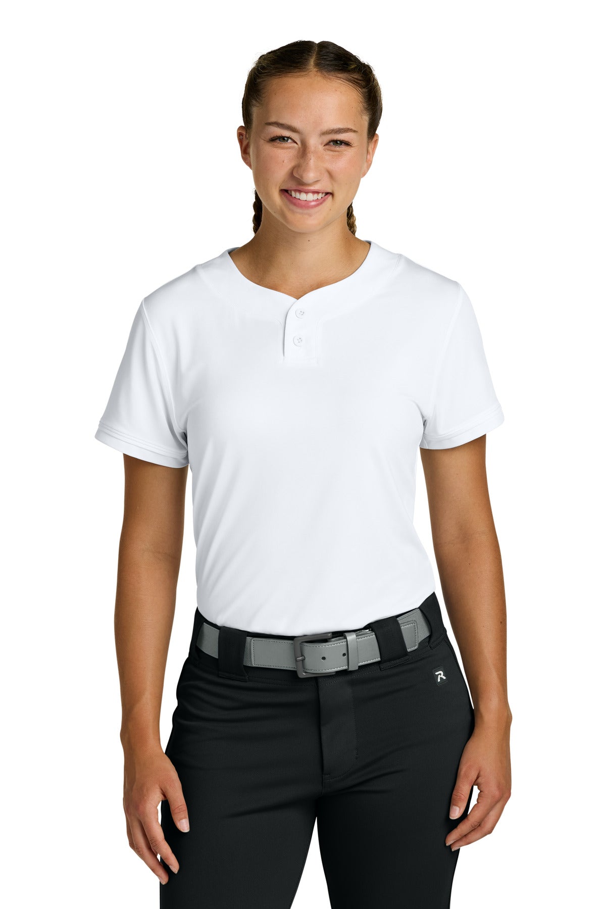 White Richardson Women's Select 2-Button Softball Jersey RW7220