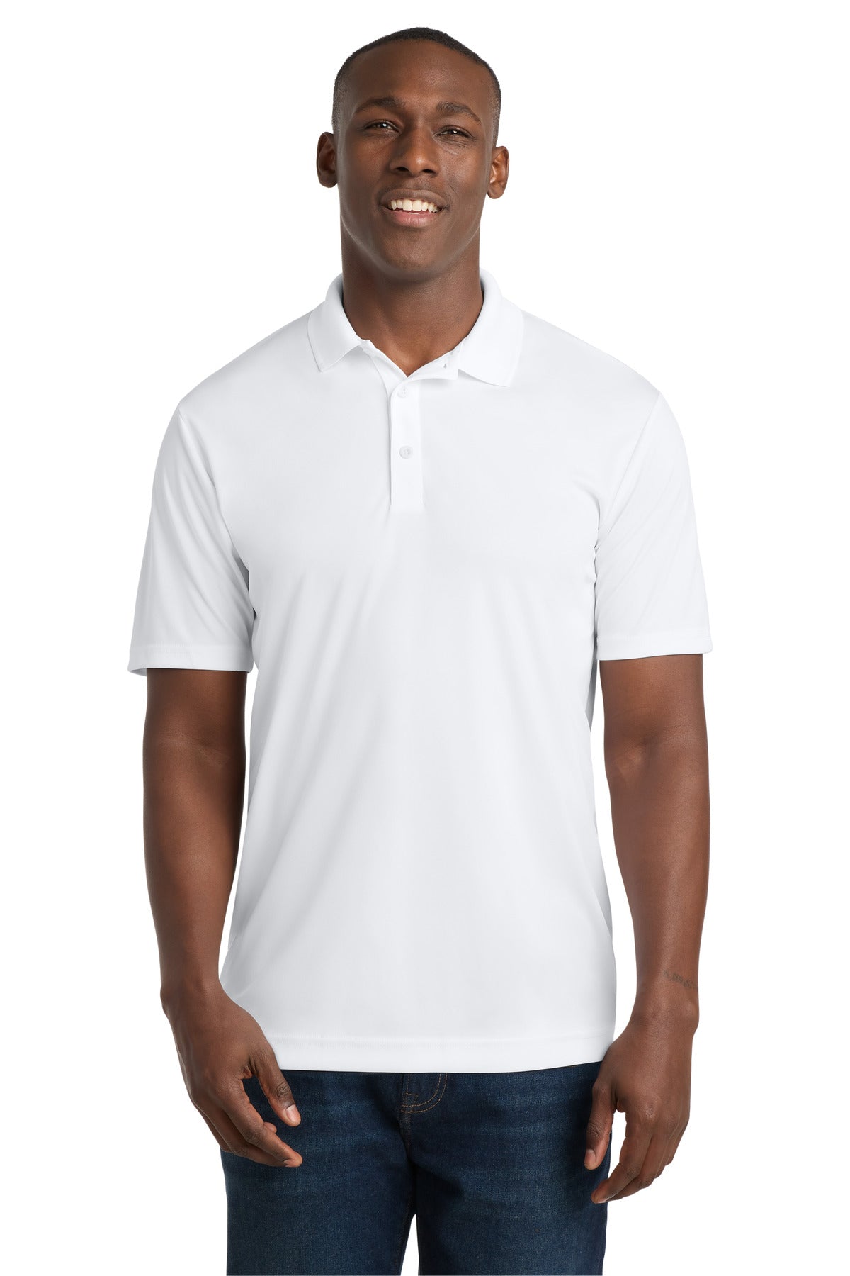 White Sport-Tek PosiCharge Competitor Polo. ST550