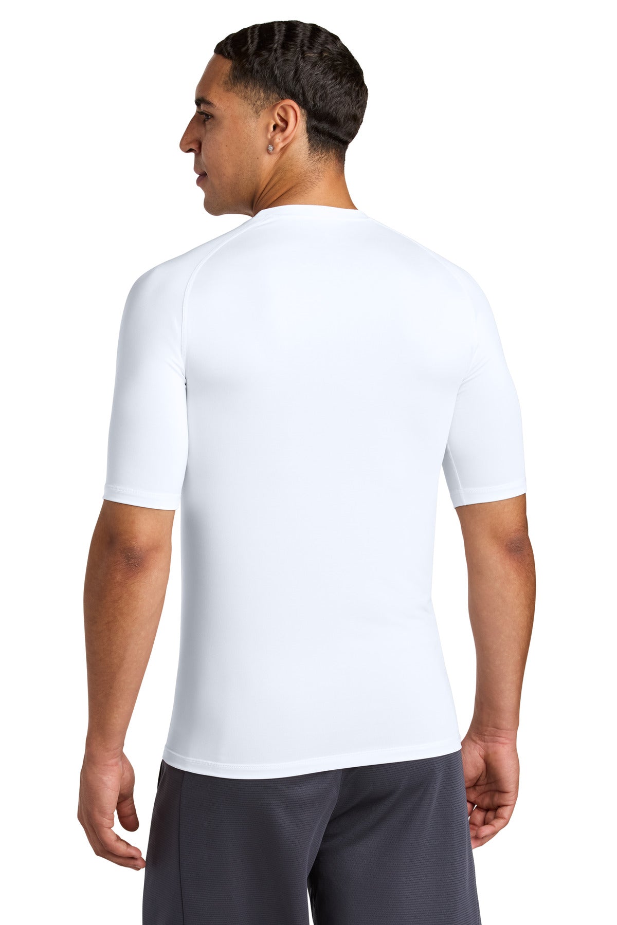 White Sport-Tek PosiCharge Compression 1/2-Sleeve Tee ST120