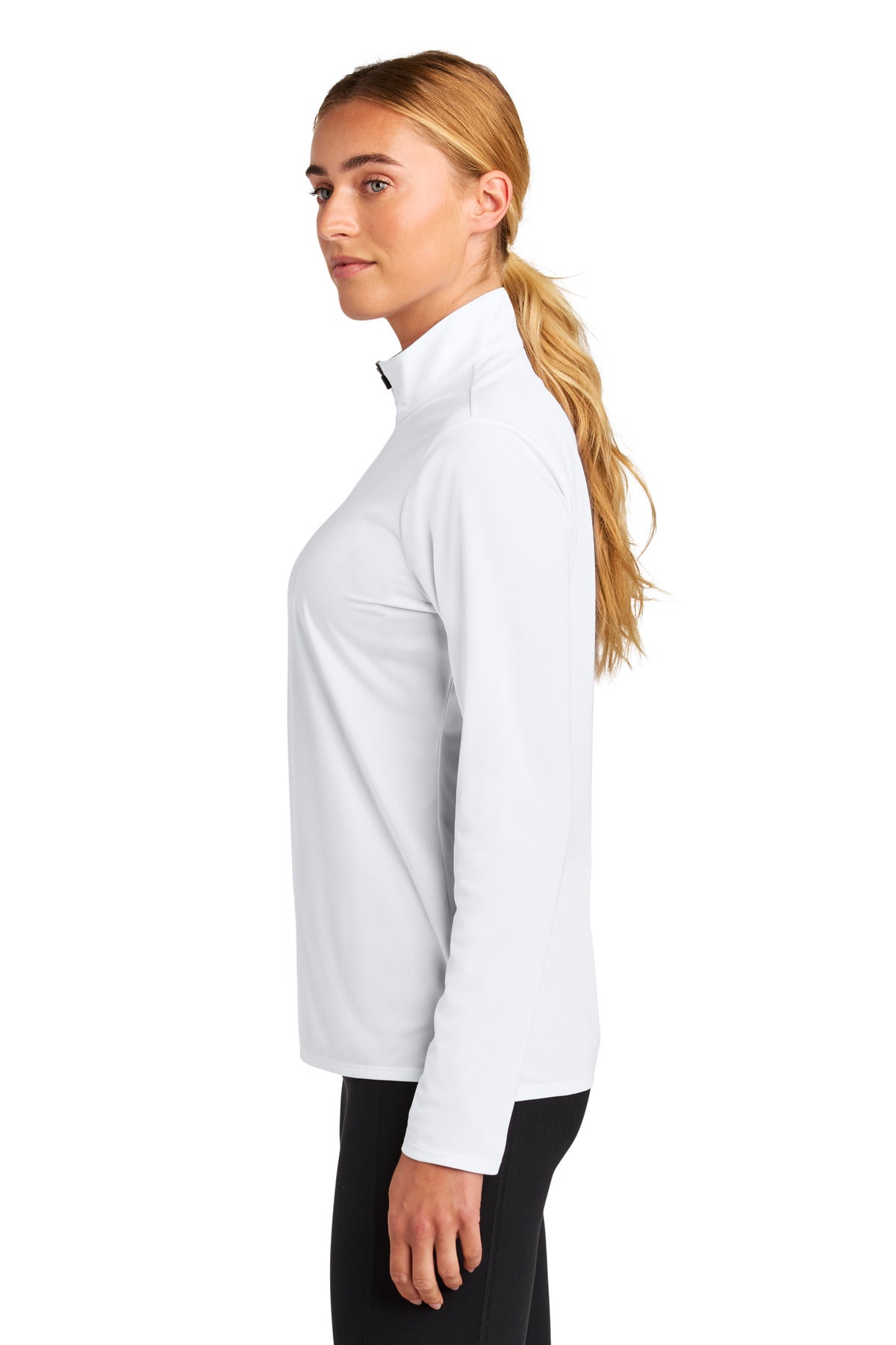 White Sport-Tek Women's Micropique Sport-Wick 1/4-Zip LST672
