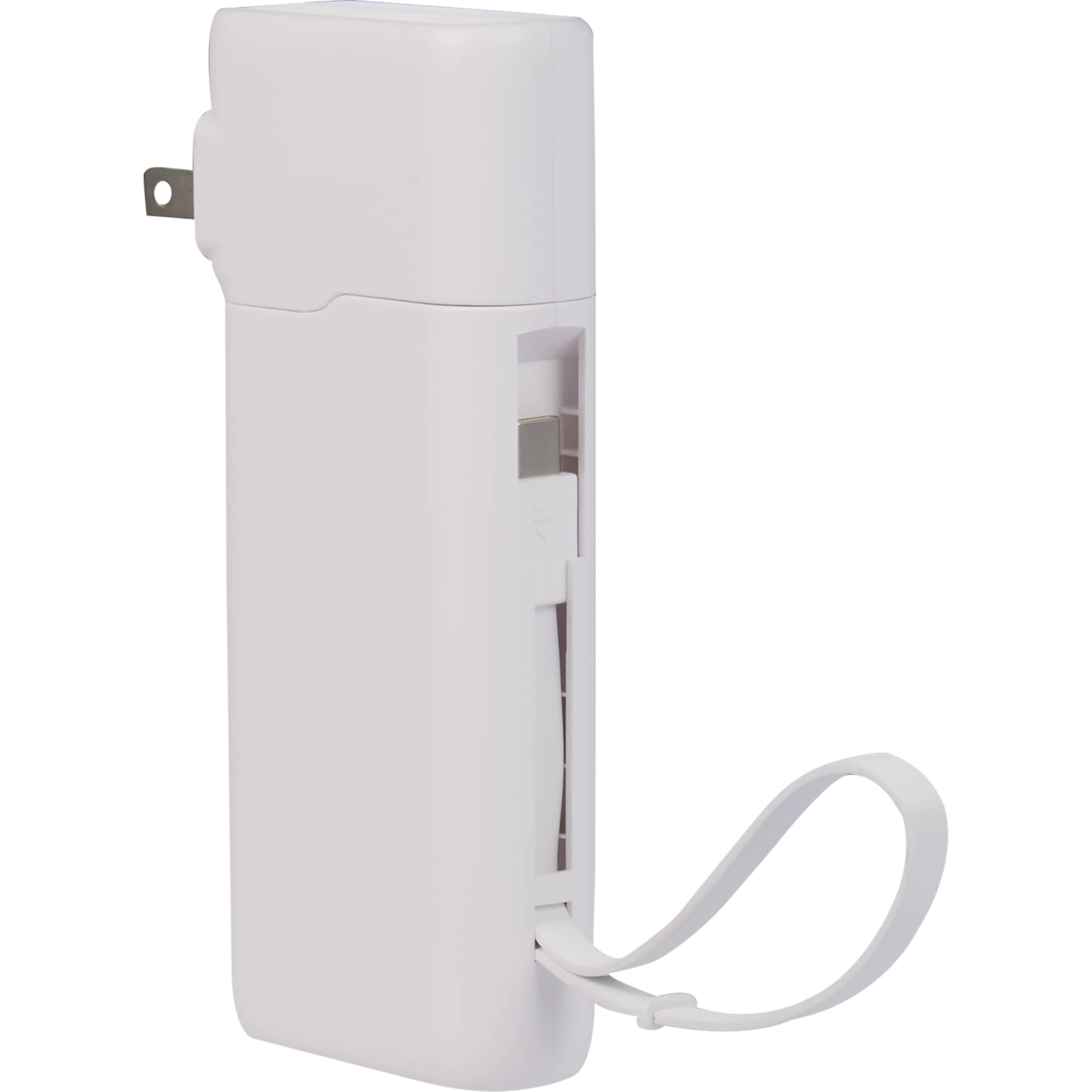 White UL Listed 10,000 mAh 20W PD Power Bank with AC Plu plain