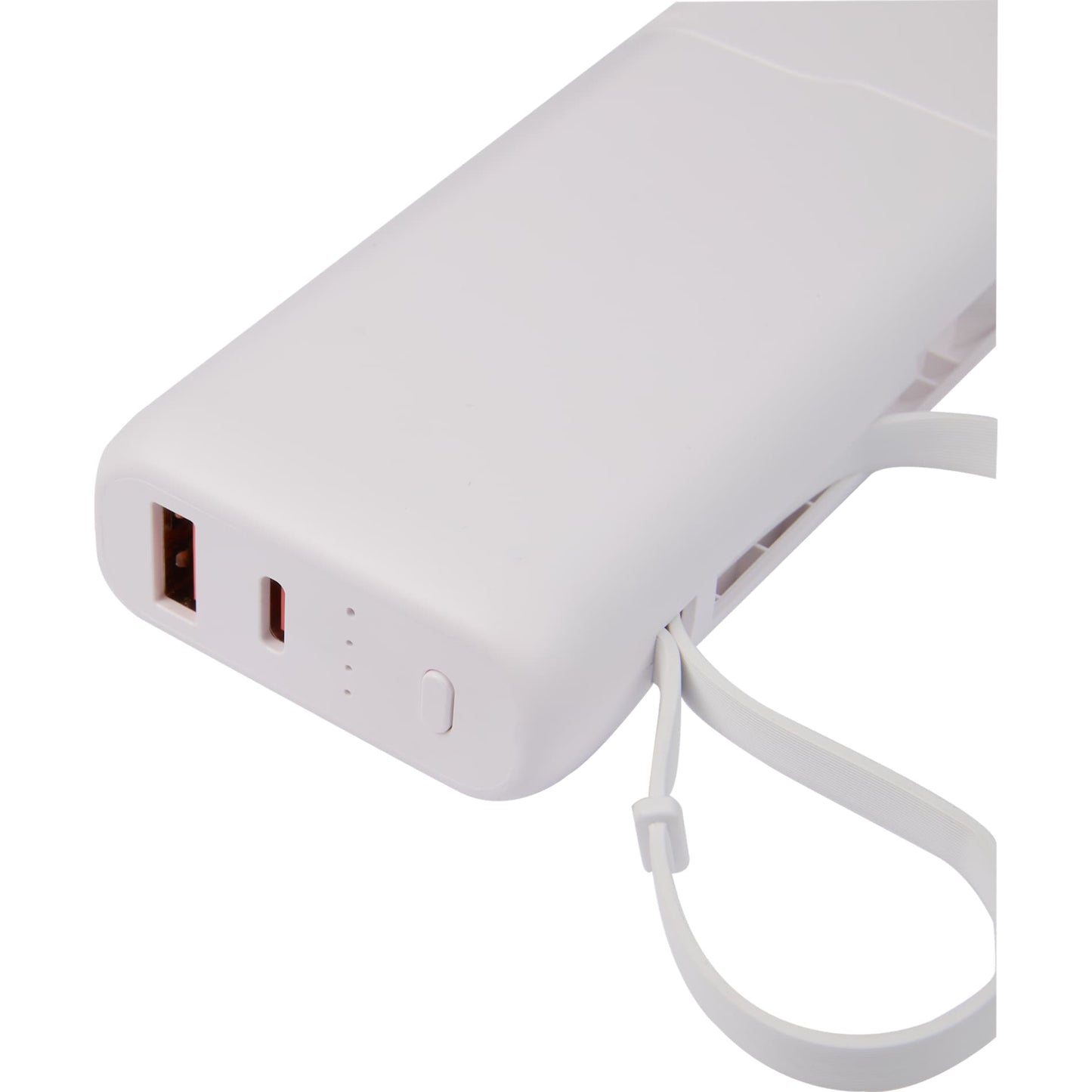 White UL Listed 10,000 mAh 20W PD Power Bank with AC Plu plain