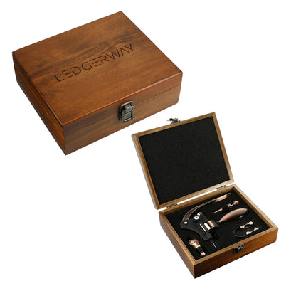 LEDGERWAY Graze Wood and Metal Wine Set