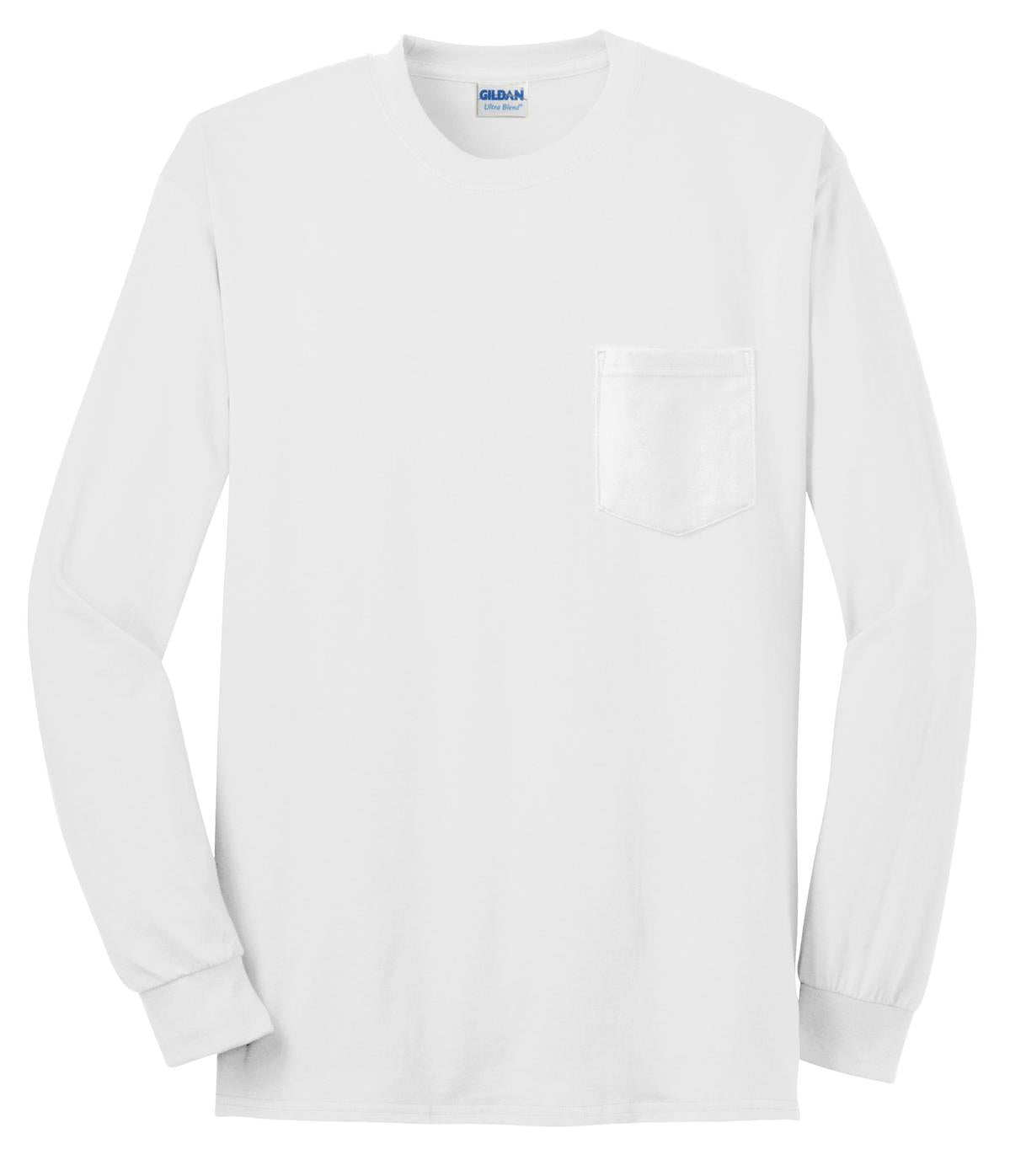 Gildan® - Ultra Cotton® 100% US Cotton Long Sleeve T-Shirt with Pocket