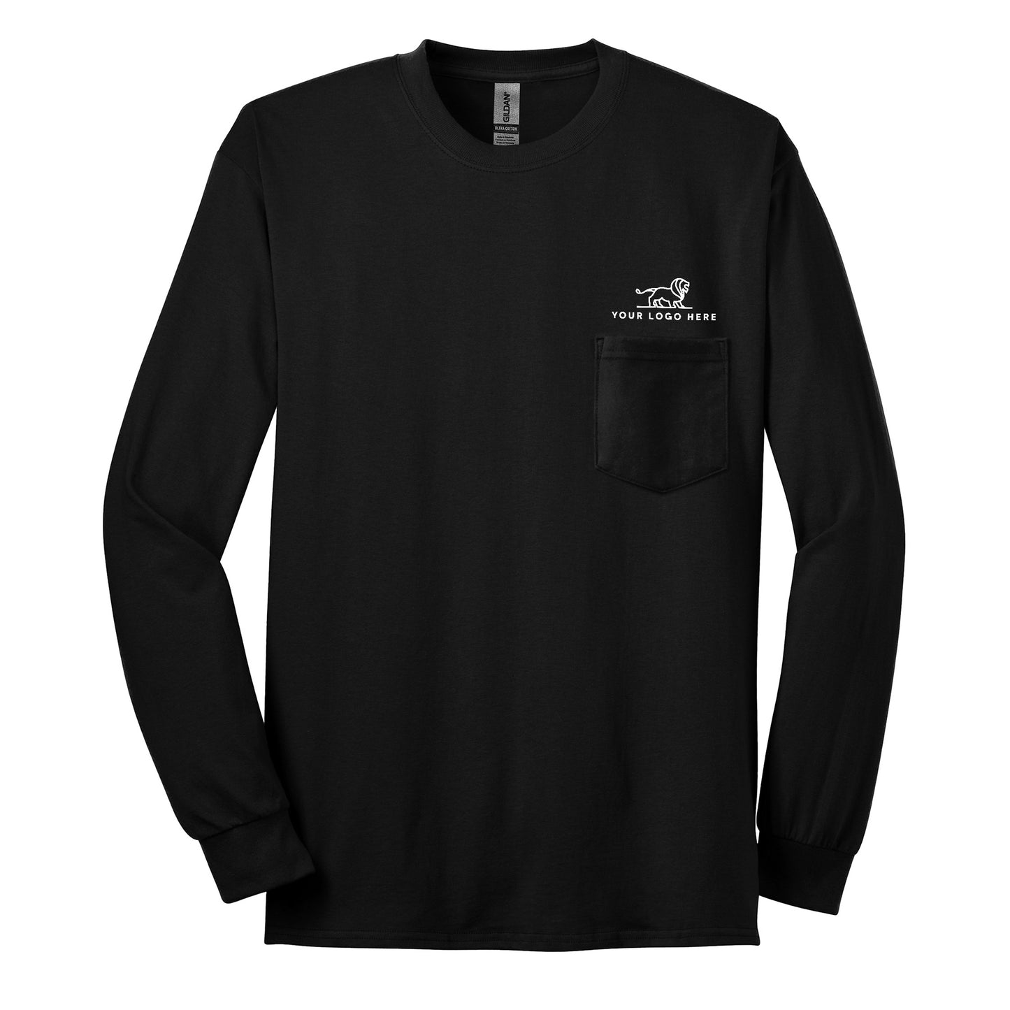 Gildan® - Ultra Cotton® 100% US Cotton Long Sleeve T-Shirt with Pocket