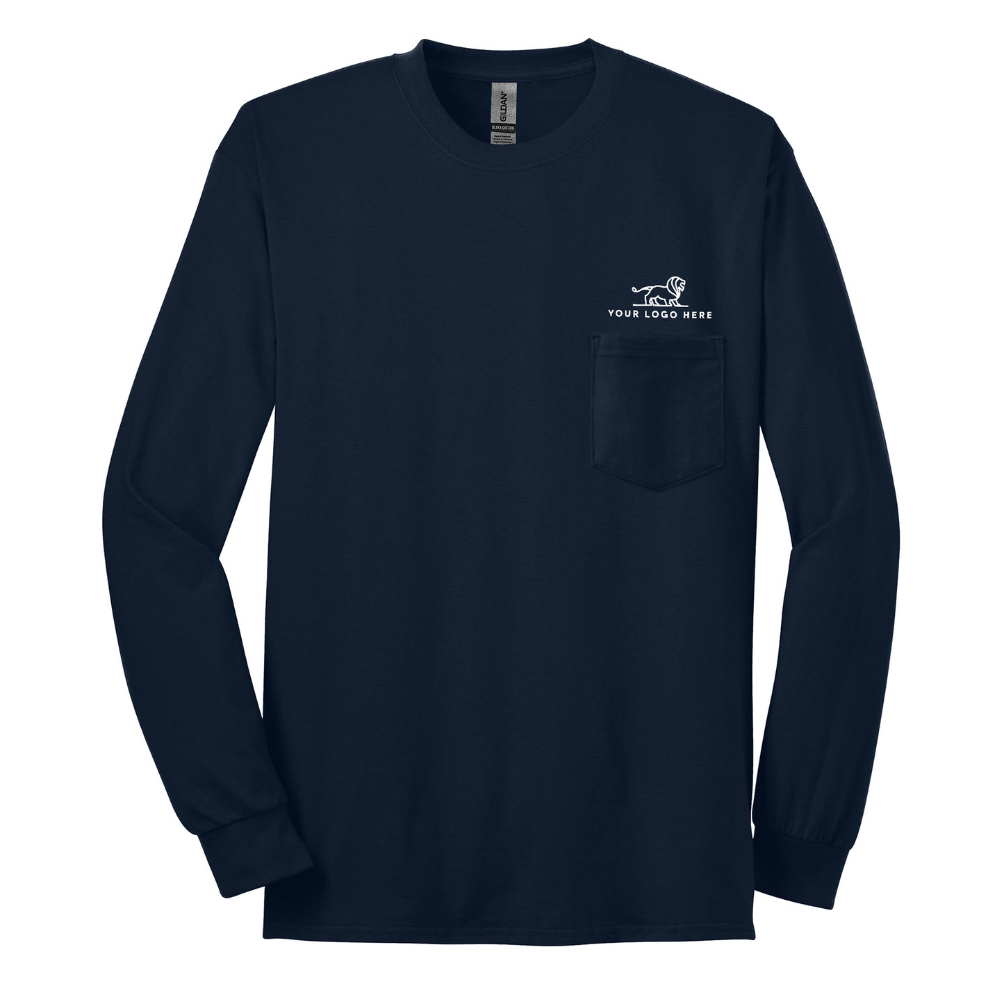 Gildan® - Ultra Cotton® 100% US Cotton Long Sleeve T-Shirt with Pocket