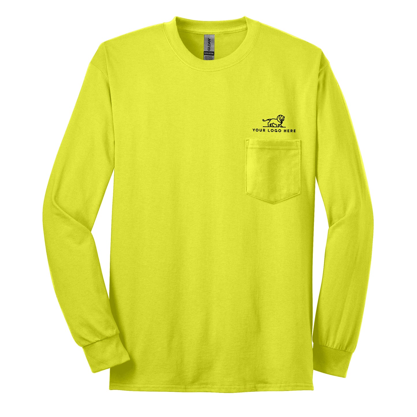 Gildan® - Ultra Cotton® 100% US Cotton Long Sleeve T-Shirt with Pocket