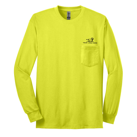 Gildan® - Ultra Cotton® 100% US Cotton Long Sleeve T-Shirt with Pocket