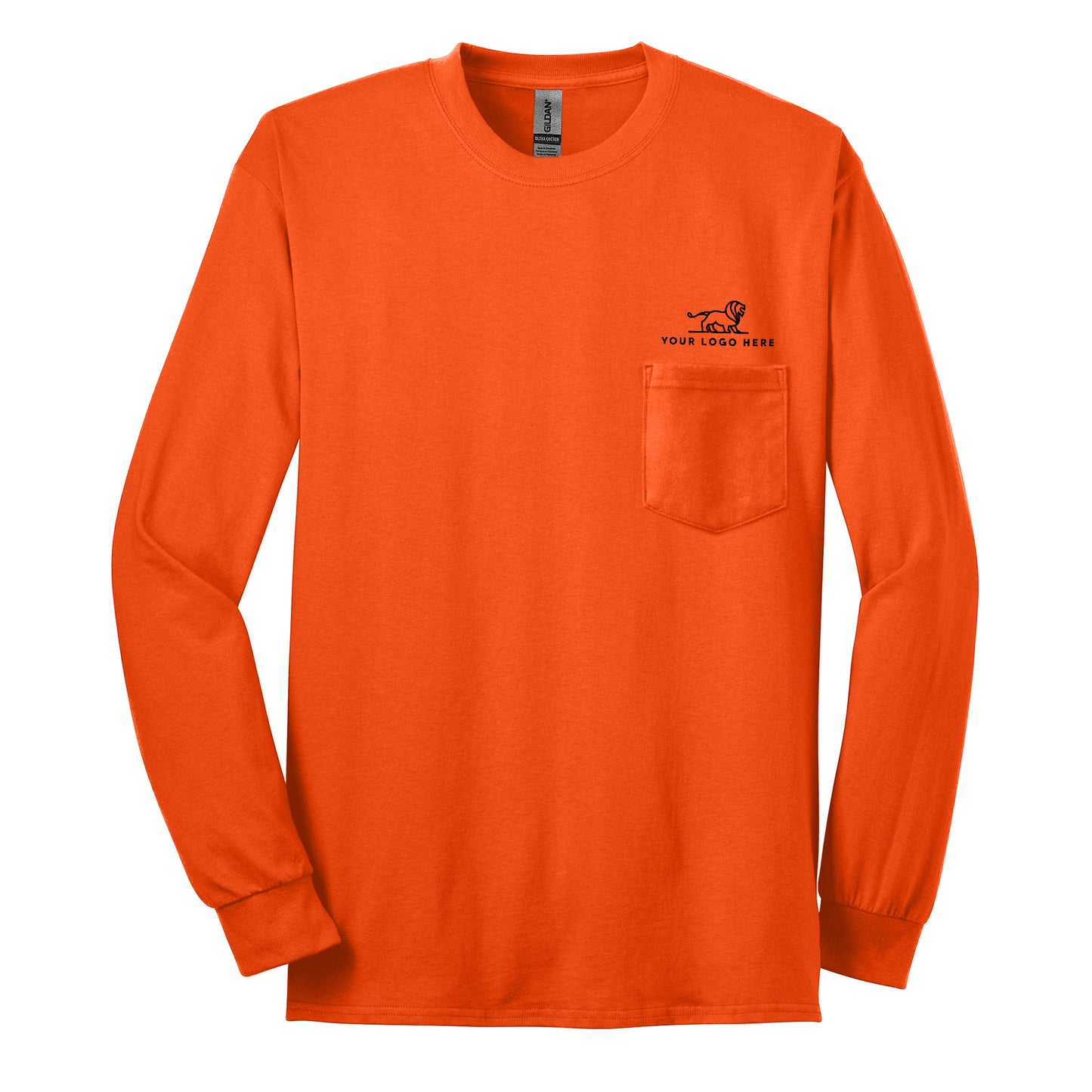 Gildan® - Ultra Cotton® 100% US Cotton Long Sleeve T-Shirt with Pocket