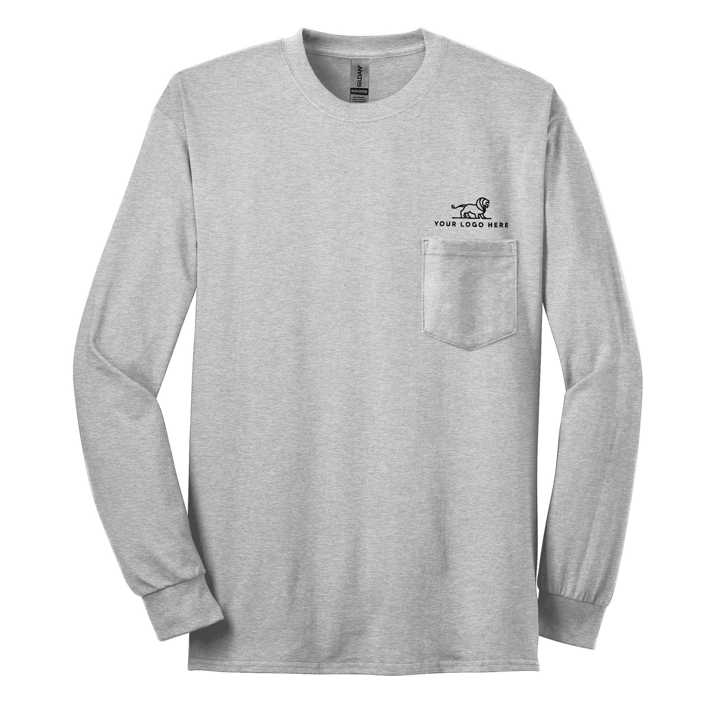 Gildan® - Ultra Cotton® 100% US Cotton Long Sleeve T-Shirt with Pocket