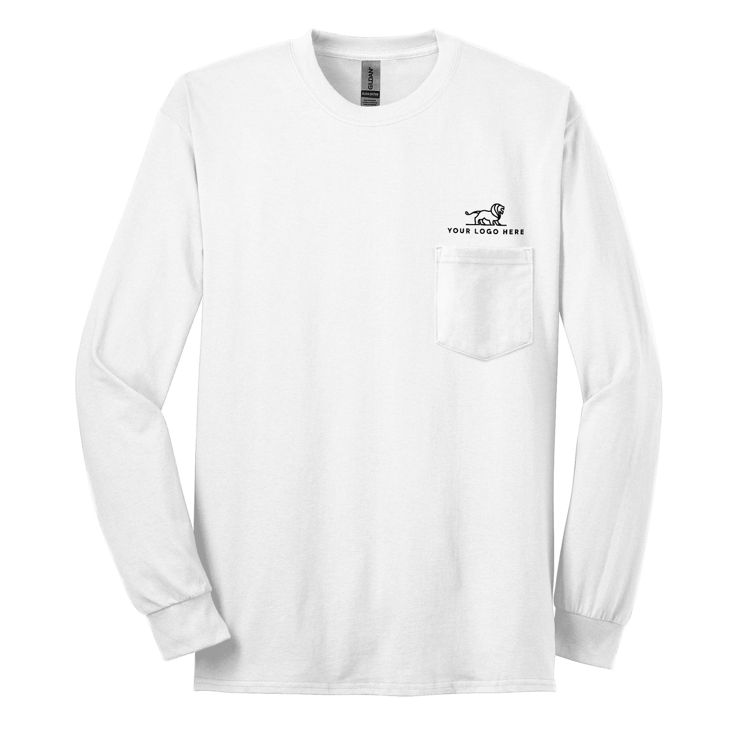 Gildan® - Ultra Cotton® 100% US Cotton Long Sleeve T-Shirt with Pocket
