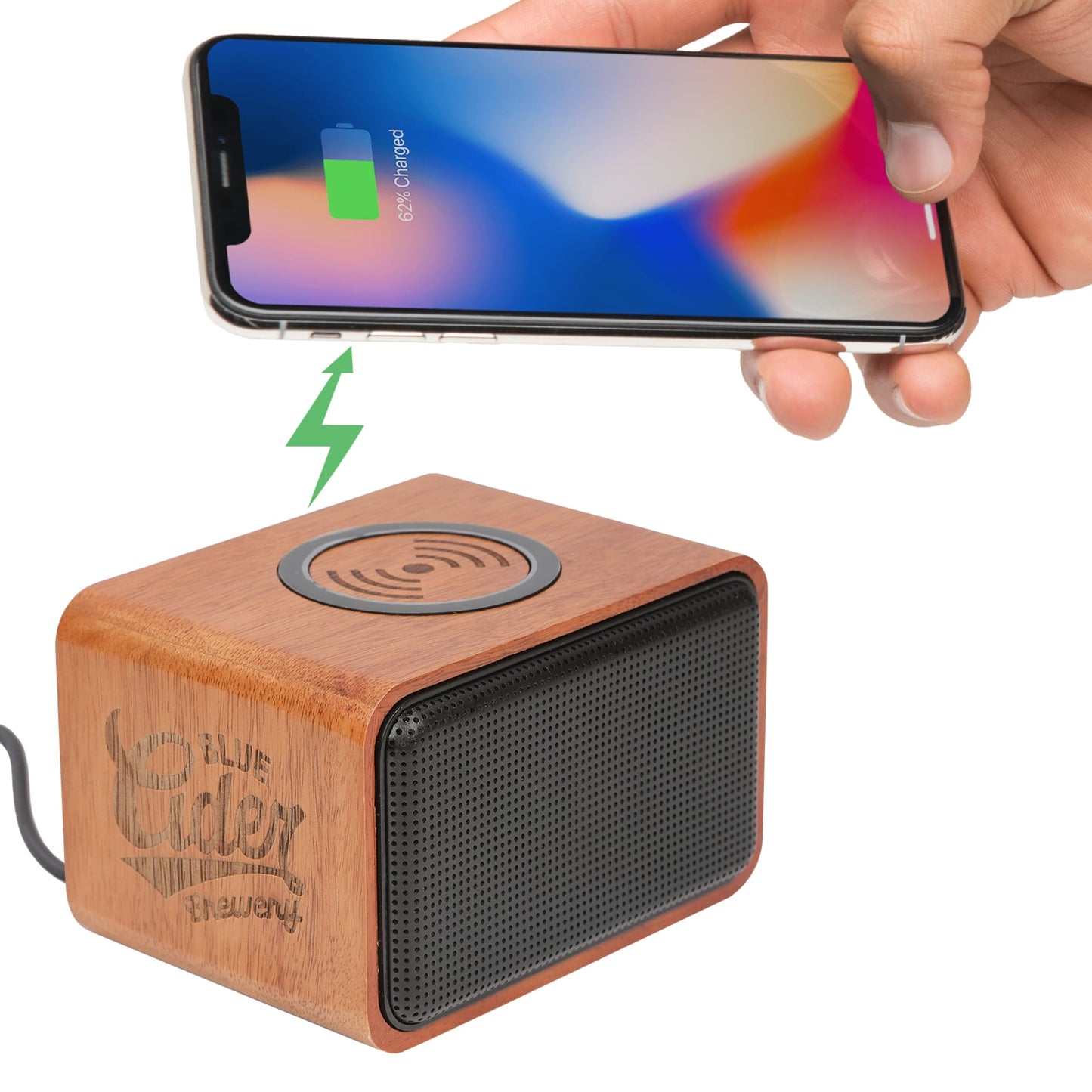 Wood Bluetooth Speaker with Wireless Charging Pad