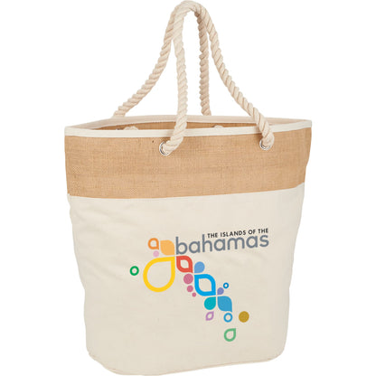 Jute Accent 12oz Cotton Canvas Rope Tote