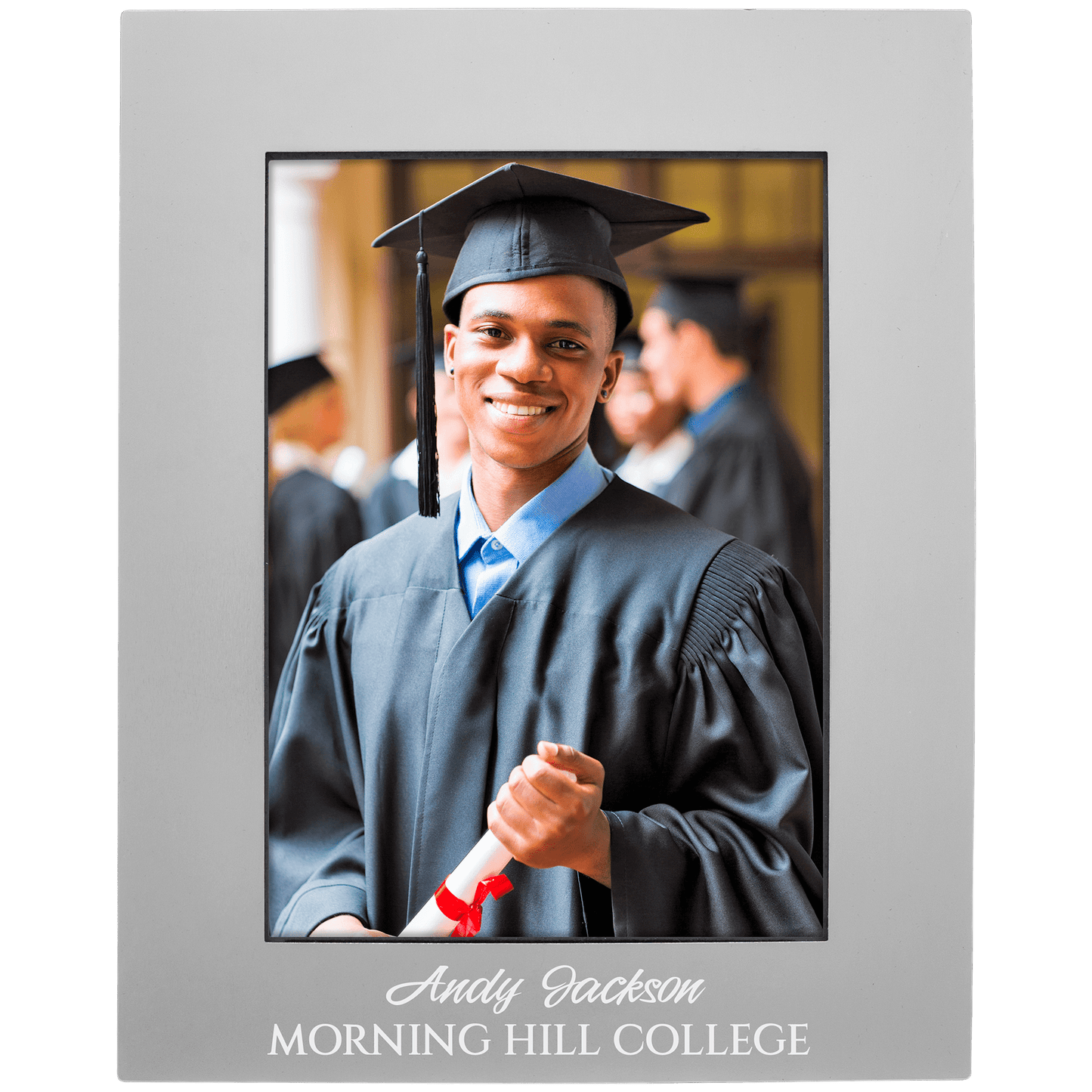 Custom Anodized Aluminum Photo Frame with Enraved Logo