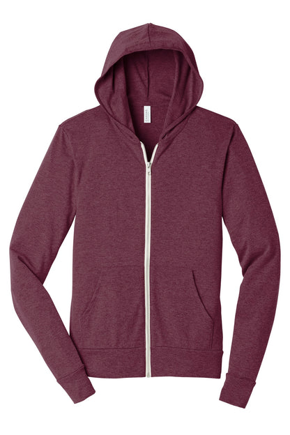 DISCONTINUED -  BELLA+CANVAS® Unisex Triblend Full-Zip Lightweight Hoodie - SKU BC3939