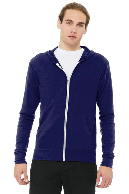 DISCONTINUED -  BELLA+CANVAS® Unisex Triblend Full-Zip Lightweight Hoodie - SKU BC3939