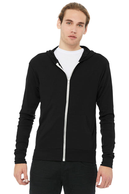DISCONTINUED -  BELLA+CANVAS® Unisex Triblend Full-Zip Lightweight Hoodie - SKU BC3939