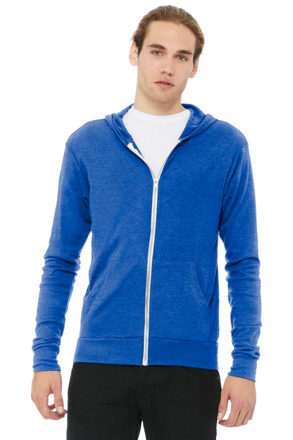 DISCONTINUED -  BELLA+CANVAS® Unisex Triblend Full-Zip Lightweight Hoodie - SKU BC3939