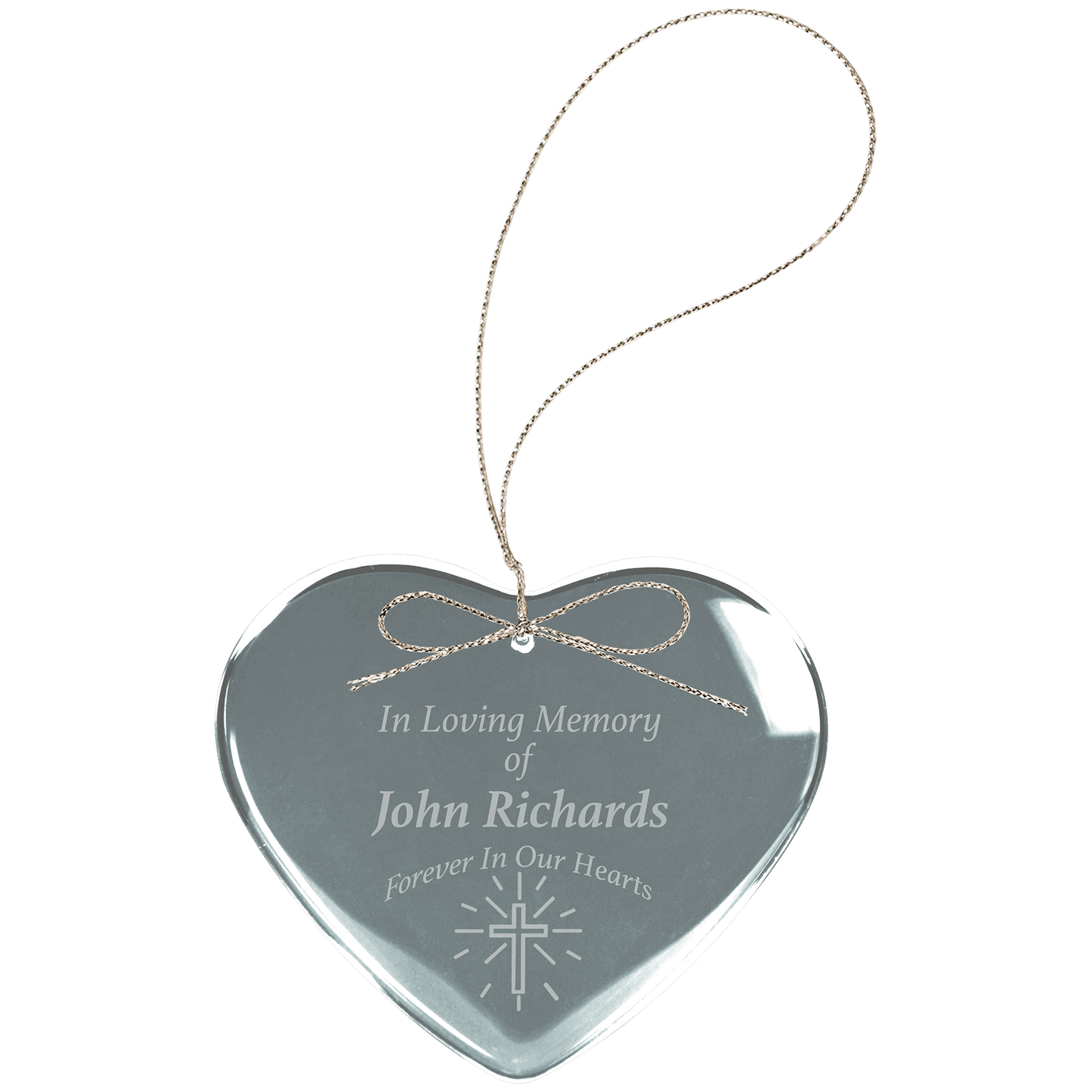 Custom 2 1/2" Crystal Heart Ornament