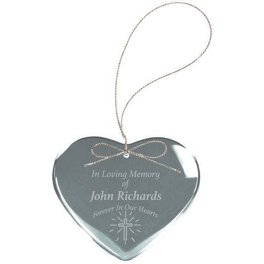 Custom 2 1/2" Crystal Heart Ornament