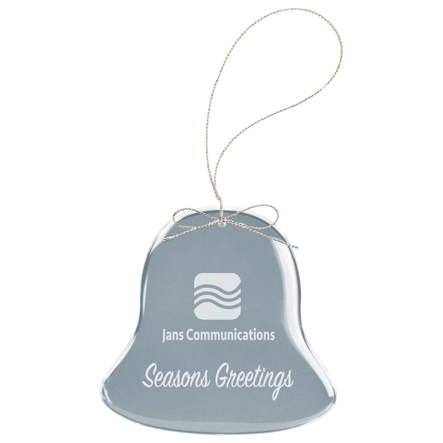 Custom 2 3/4" Crystal Bell Ornament