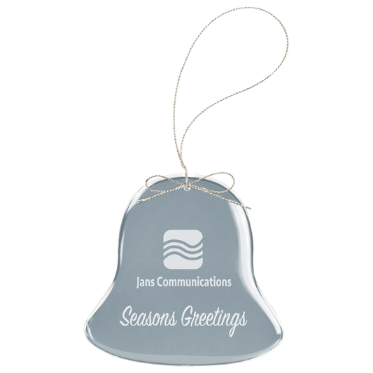 Custom 2 3/4" Crystal Bell Ornament