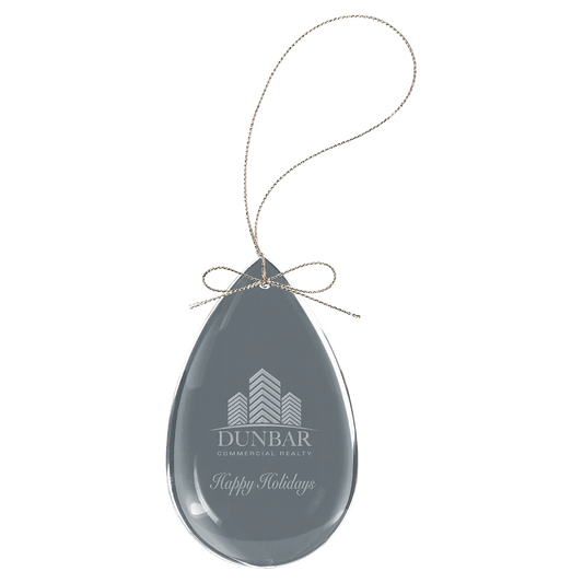 Custom 3" Crystal Teardrop Ornament