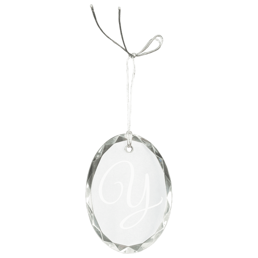 Custom 3" Crystal Faceted Oval Ornament
