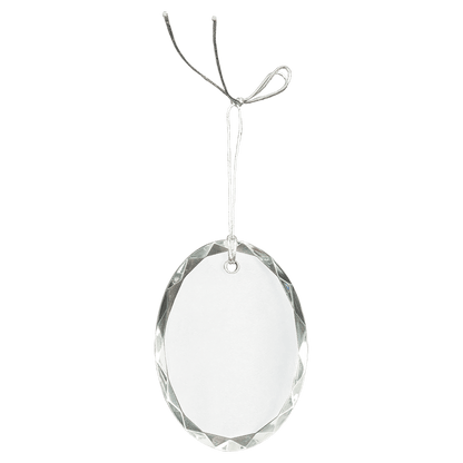 Custom 3" Crystal Faceted Oval Ornament