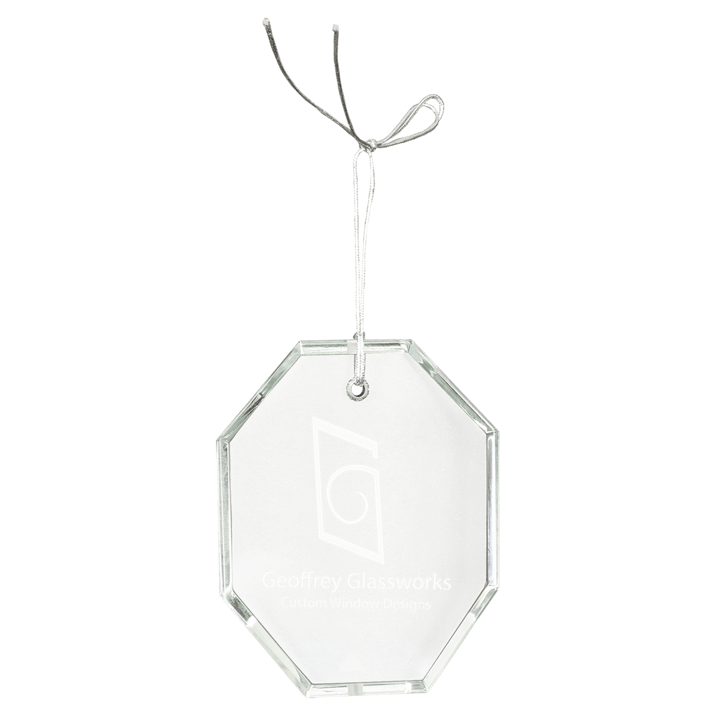 Custom 3 1/2" Crystal Octagon Ornament