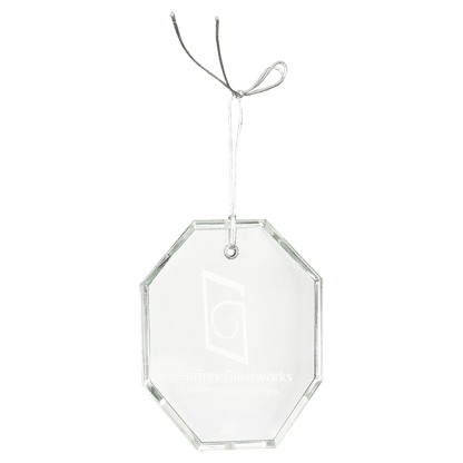 Custom 3 1/2" Crystal Octagon Ornament