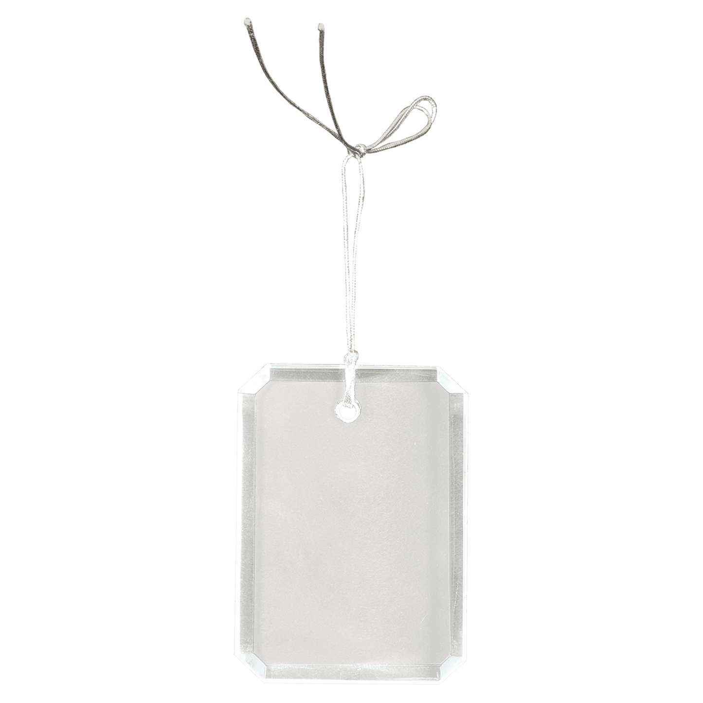 Custom 3" Crystal Rectangle Ornament with Clipped Corners