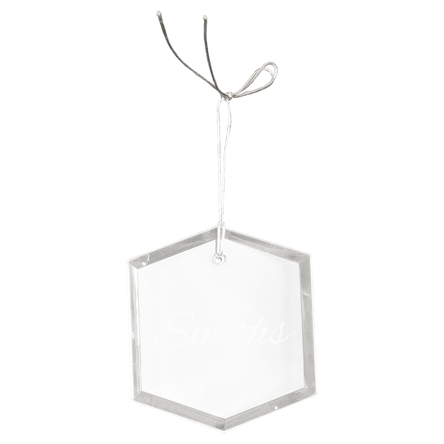 Custom 3" Crystal Hexagon Ornament