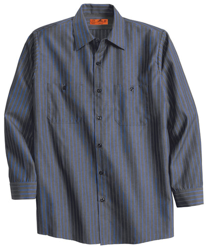 DISCONTINUED - Red Kap® Long Size Long Sleeve Striped Industrial Work Shirt