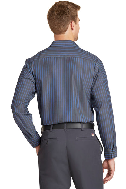 DISCONTINUED - Red Kap® Long Size Long Sleeve Striped Industrial Work Shirt
