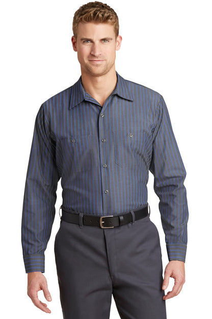 DISCONTINUED - Red Kap® Long Size Long Sleeve Striped Industrial Work Shirt
