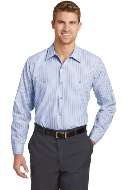 DISCONTINUED - Red Kap® Long Size Long Sleeve Striped Industrial Work Shirt
