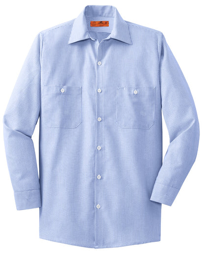 DISCONTINUED - Red Kap® Long Size Long Sleeve Striped Industrial Work Shirt