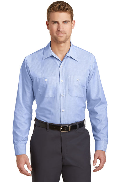 DISCONTINUED - Red Kap® Long Size Long Sleeve Striped Industrial Work Shirt