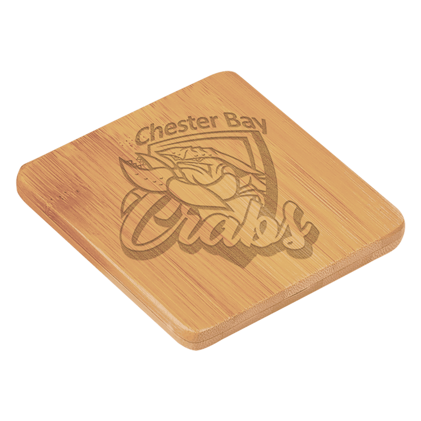 Custom Square Bamboo Coaster Set with Laser Engraved Logo