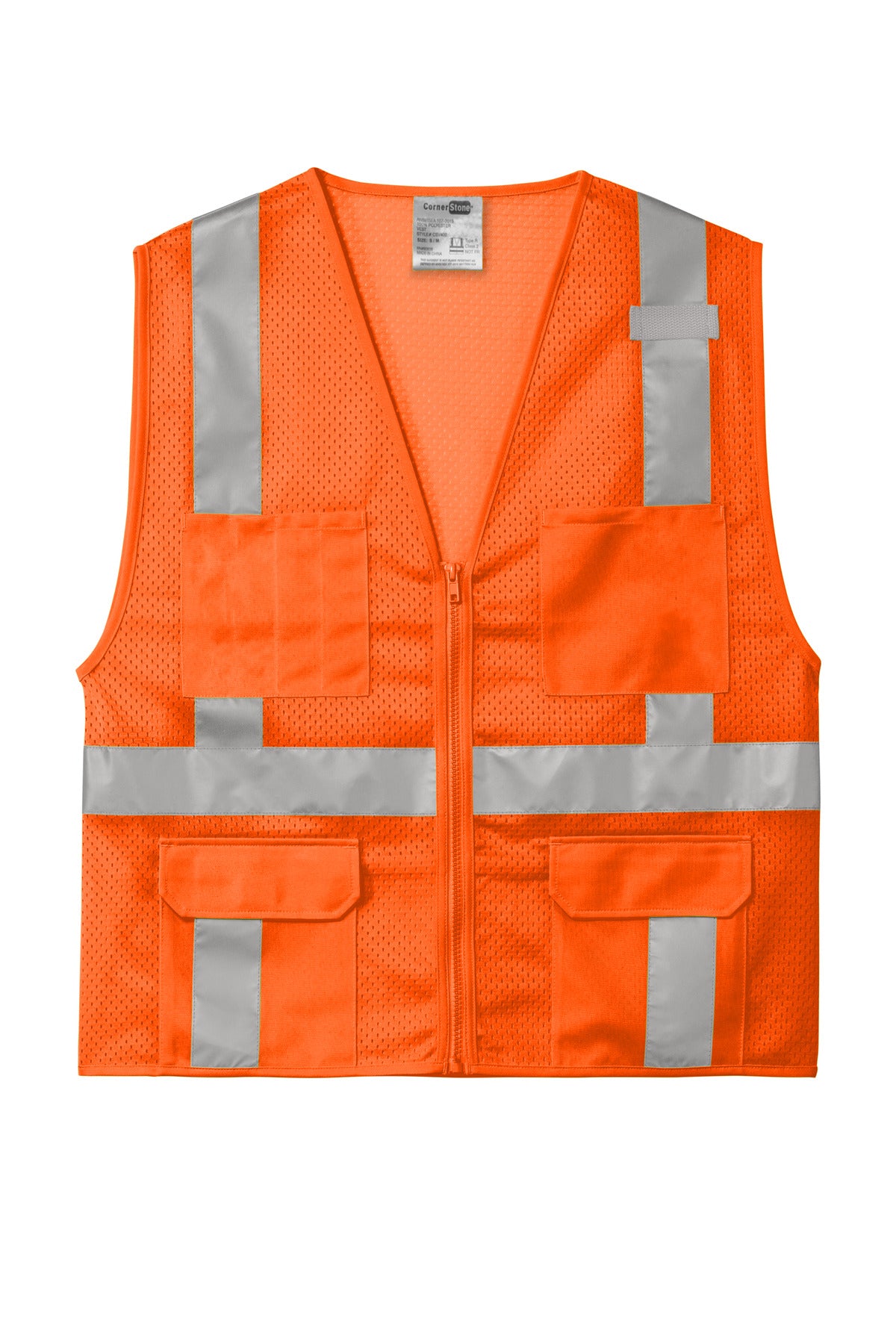 CornerStone® ANSI 107 Class 2 Mesh Six-Pocket Zippered Vest