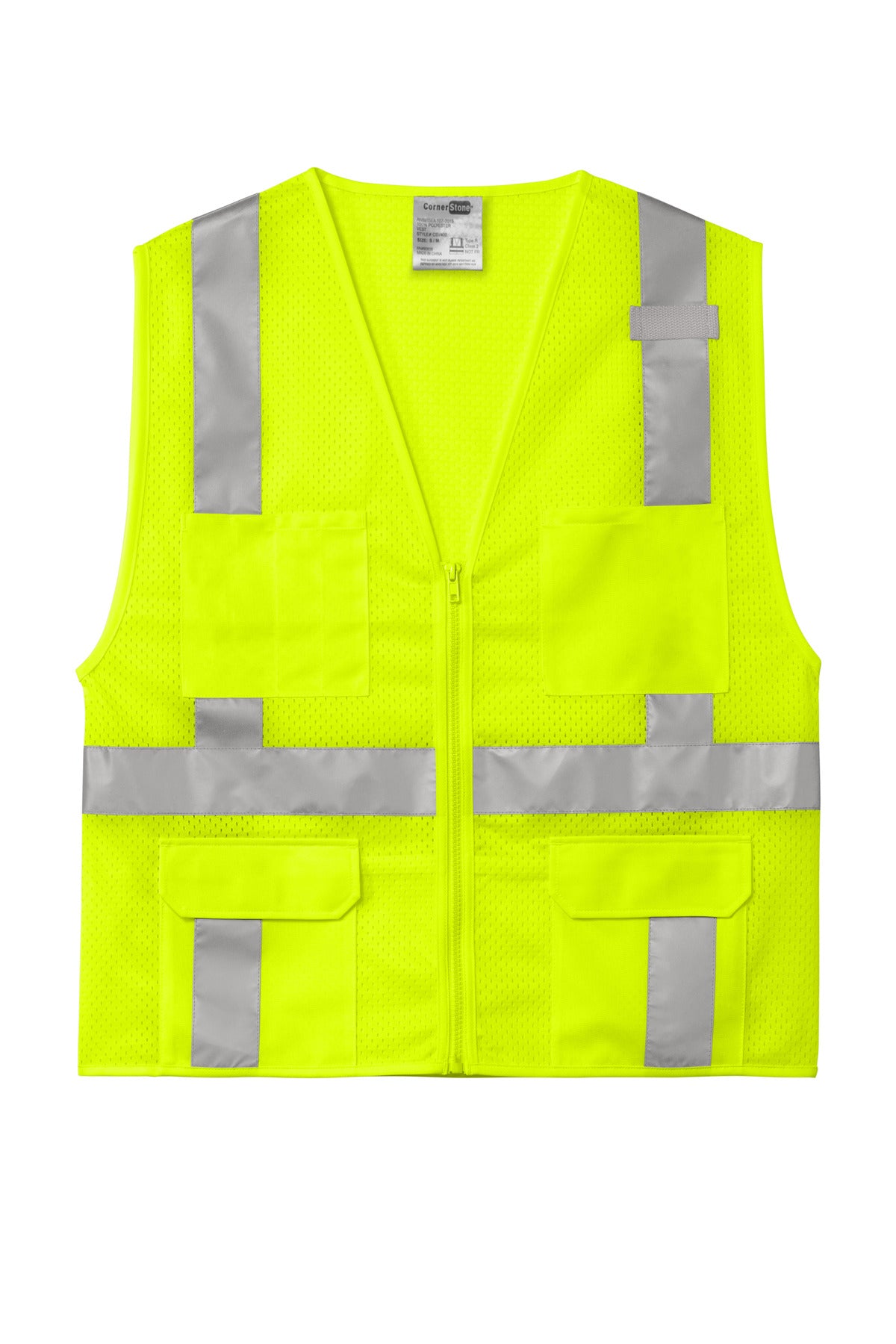 CornerStone® ANSI 107 Class 2 Mesh Six-Pocket Zippered Vest