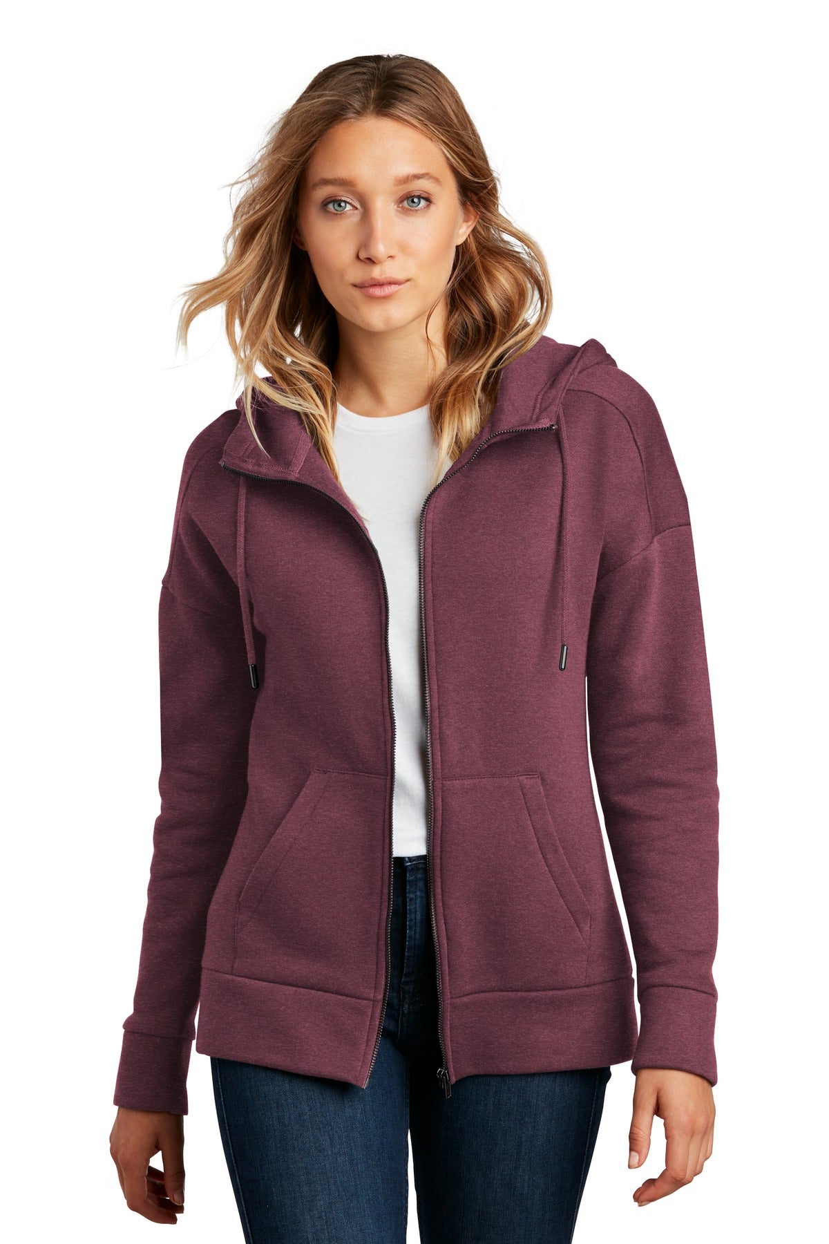District® Women's Perfect Weight® Fleece Drop Shoulder Full-Zip Hoodie